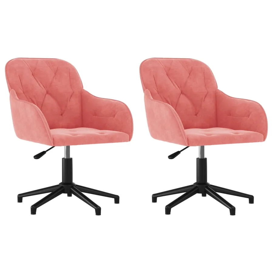 Chaises pivotantes à manger lot de 2 Rose Velours - 2