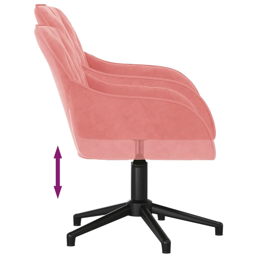 Chaises pivotantes à manger lot de 2 Rose Velours - 7