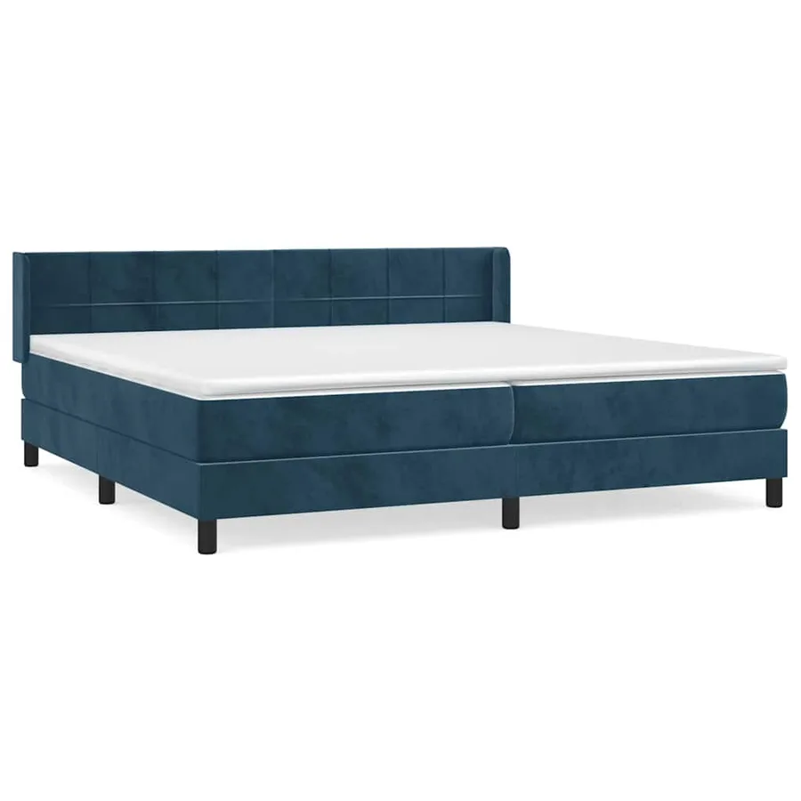 Sommier à lattes de lit et matelas Bleu foncé 200x200cm Velours - 2