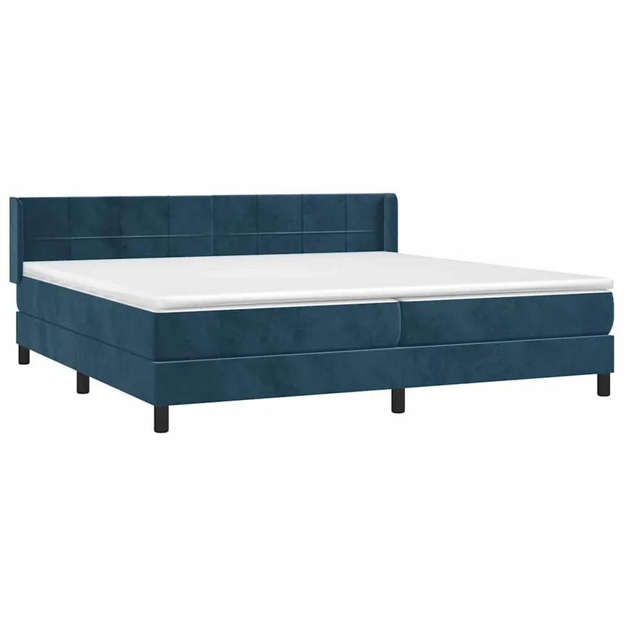 Sommier à lattes de lit et matelas Bleu foncé 200x200cm Velours - 3