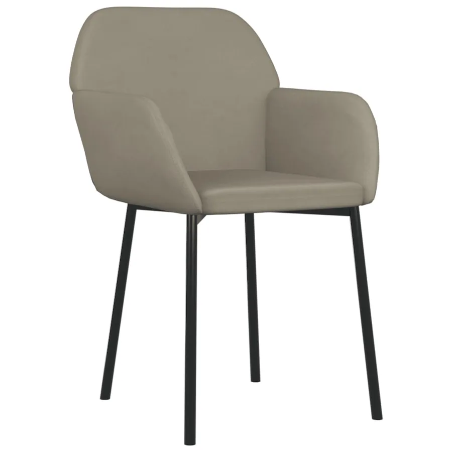 Chaises à manger lot de 2 Gris clair Velours - 3