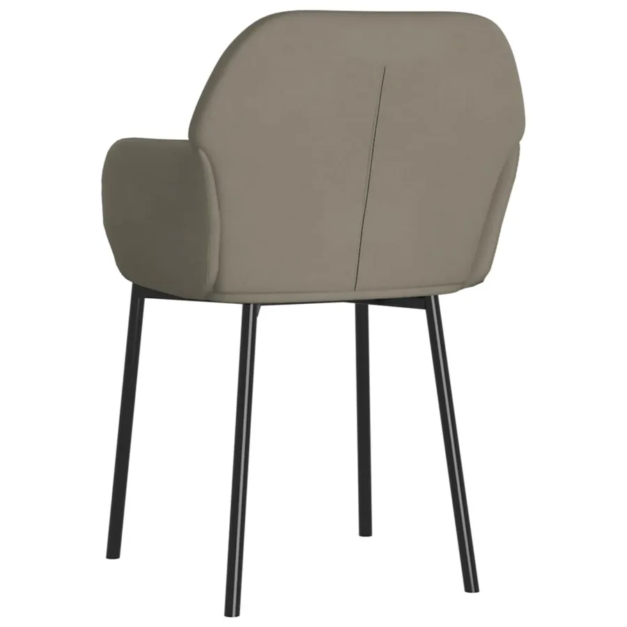 Chaises à manger lot de 2 Gris clair Velours - 4