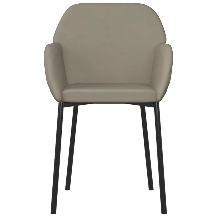 Chaises à manger lot de 2 Gris clair Velours - 5