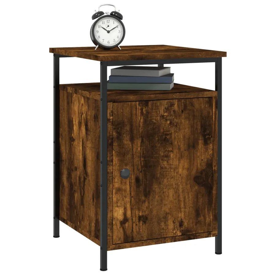 Tables de chevet 2 pcs chêne fumé 40x42x60 cm bois d'ingénierie - 4