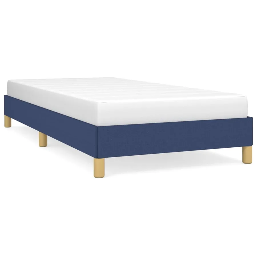 Cadre de lit sans matelas bleu 90x190 cm tissu - 2