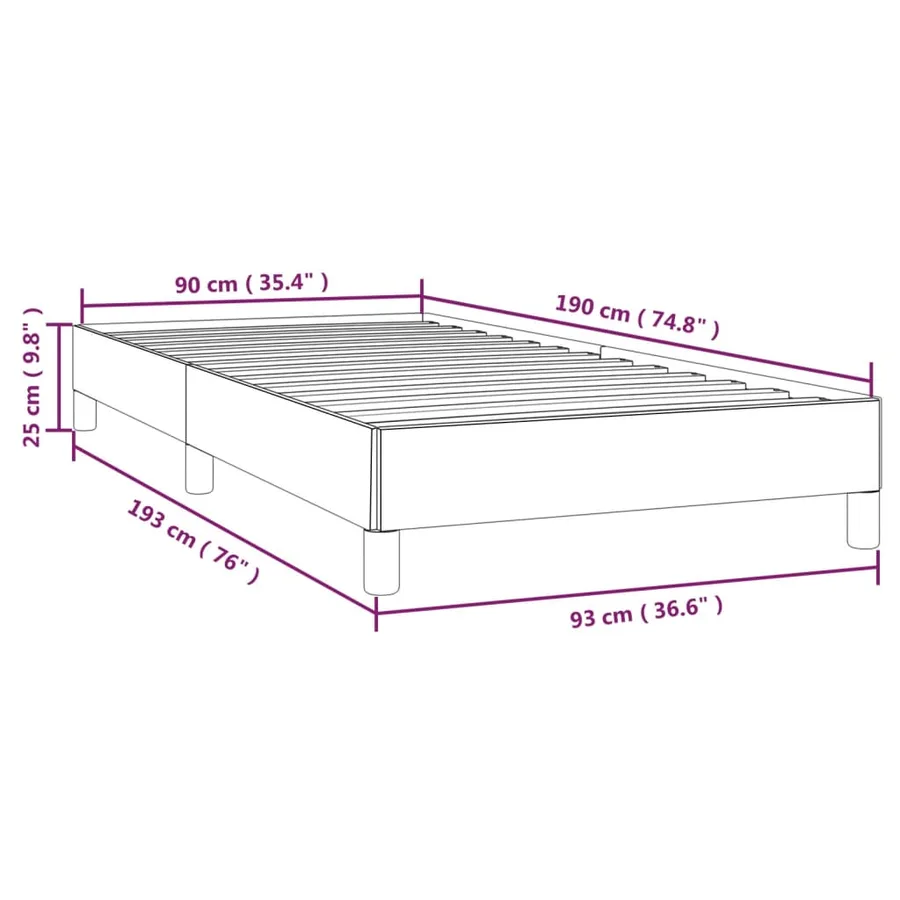 Cadre de lit sans matelas bleu 90x190 cm tissu - 9