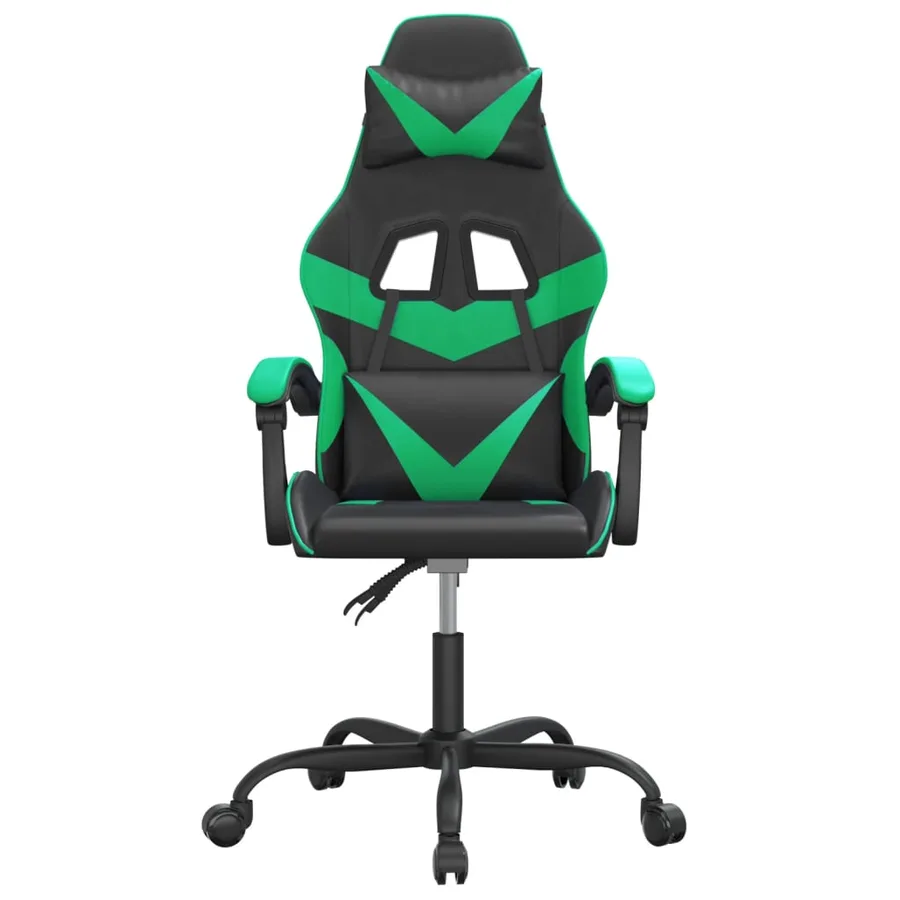 Chaise de jeu Noir et vert Similicuir - 3