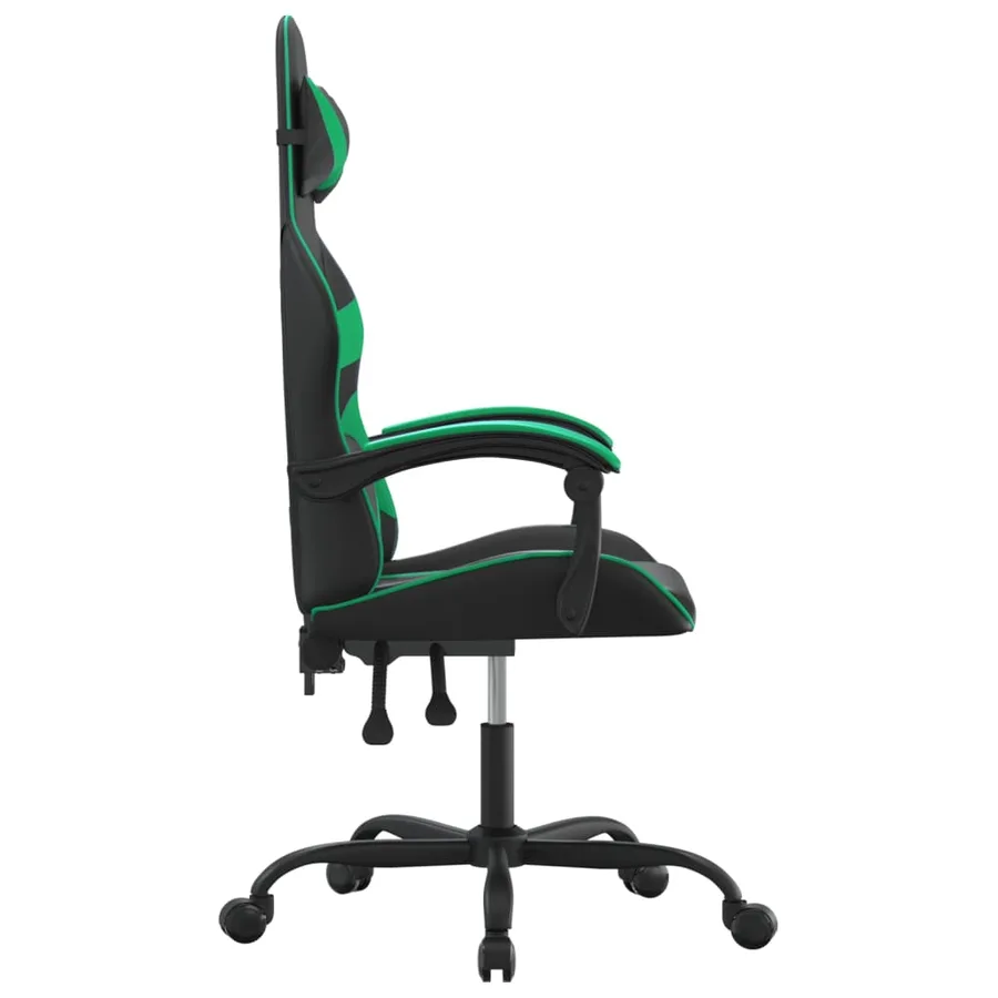 Chaise de jeu Noir et vert Similicuir - 4
