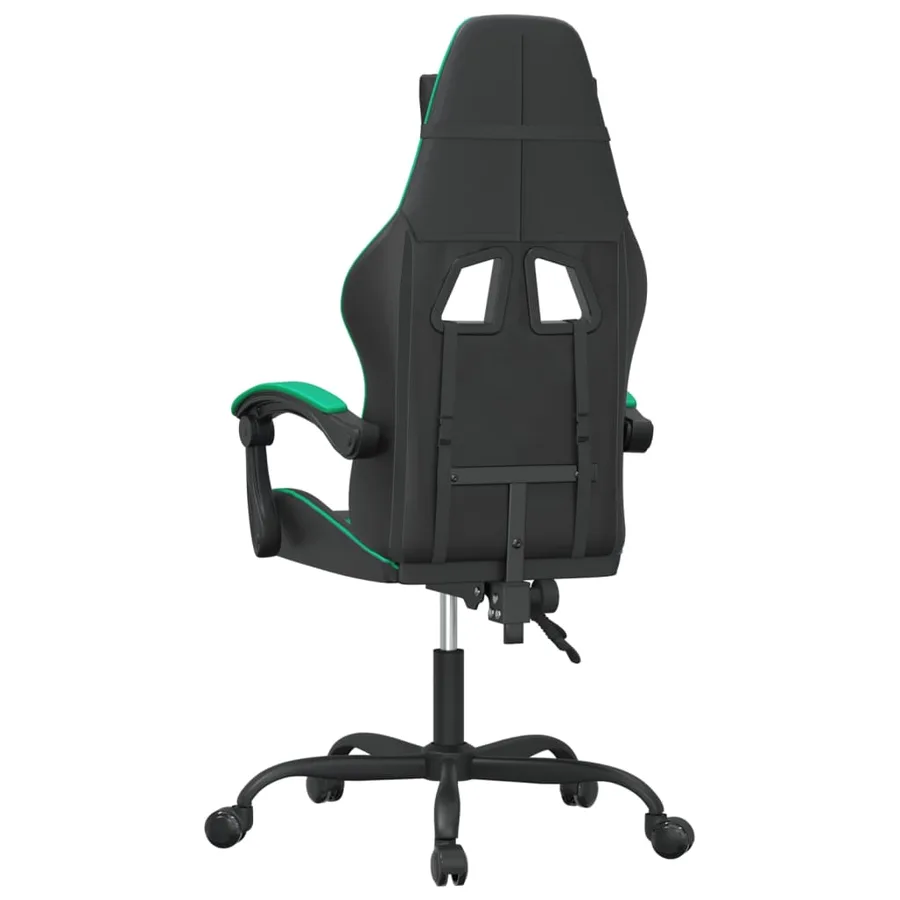 Chaise de jeu pivotante Noir et vert Similicuir - 5