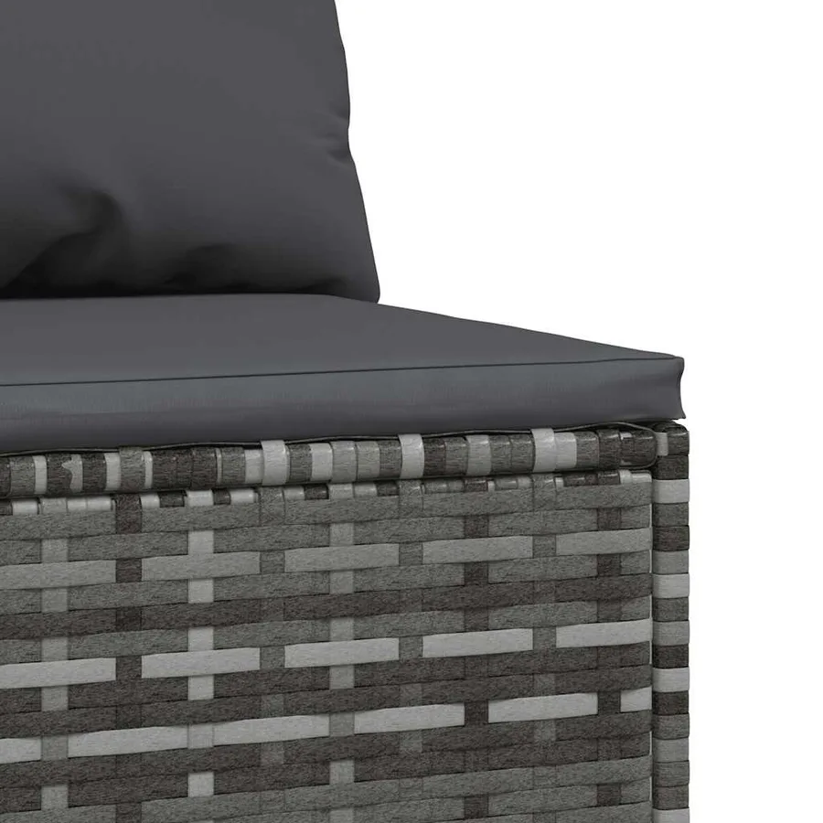 Canapés centraux de jardin et coussins 2pcs Gris Résine tressée - 6