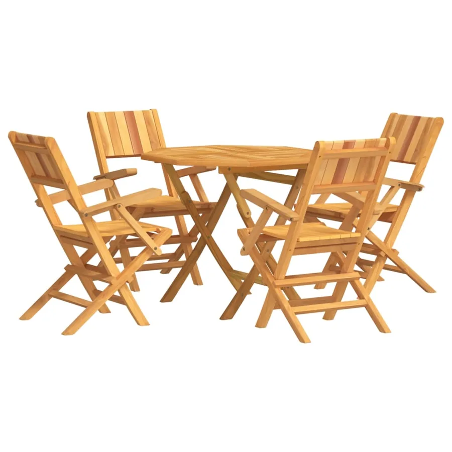 Ensemble à manger de jardin 5 pcs Bois de teck massif - 2