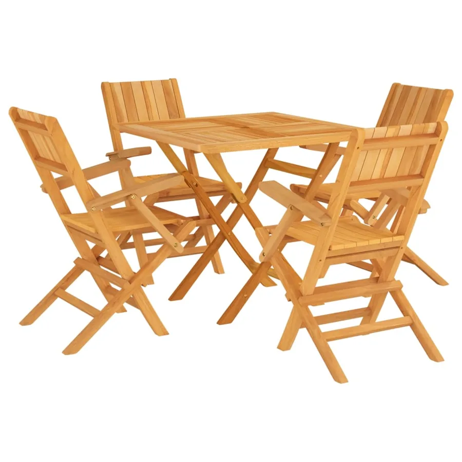 Ensemble à manger de jardin 5 pcs Bois de teck massif - 2