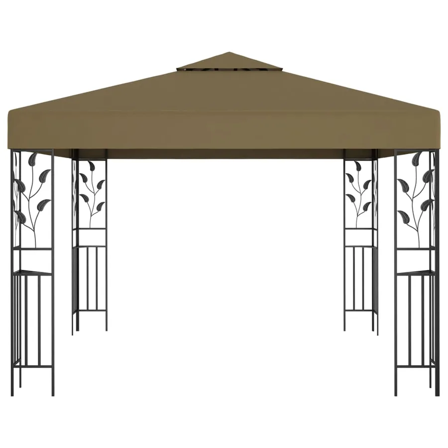 Tonnelle avec guirlande lumineuse à LED 3x3 m Taupe - 4