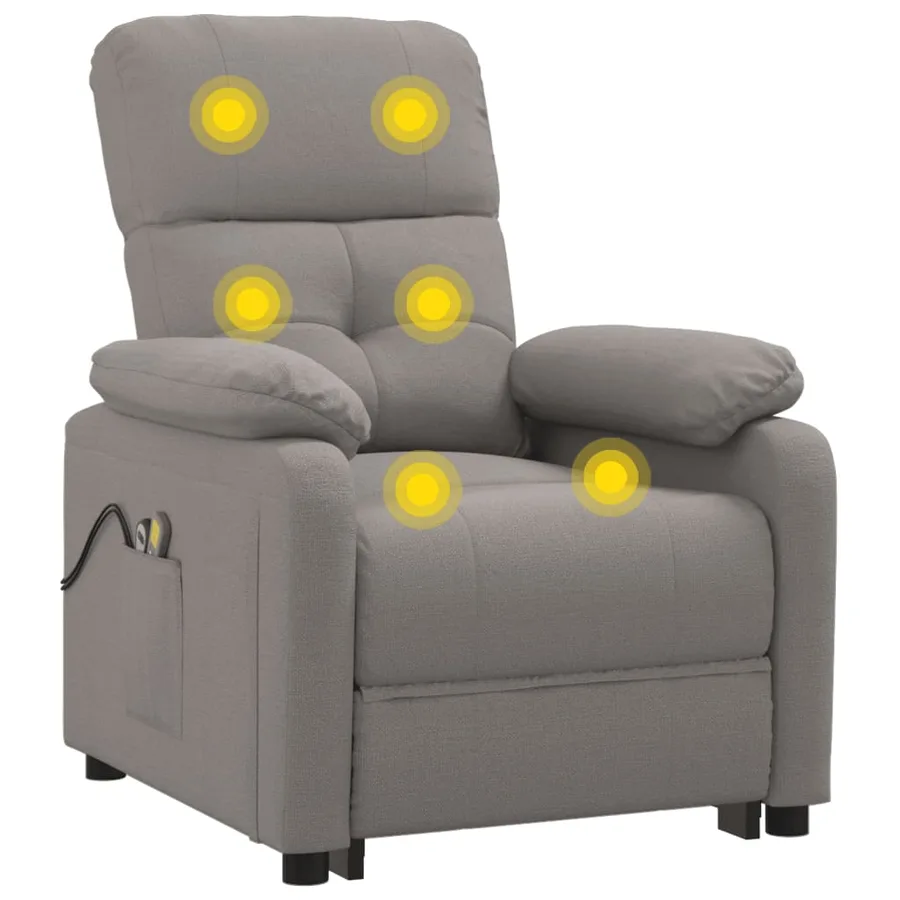 Fauteuil électrique de massage Taupe Tissu - 7