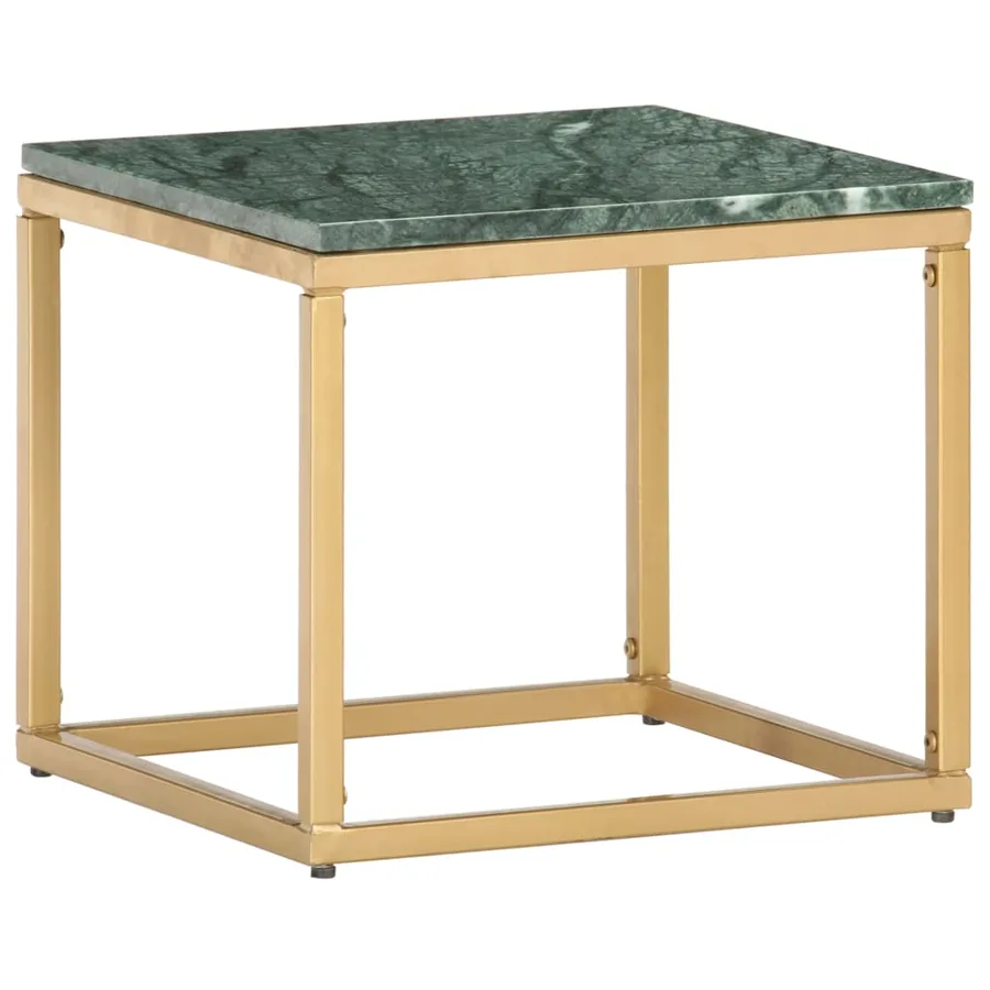Table basse Vert 40x40x35 cm Pierre véritable et texture marbre - 10