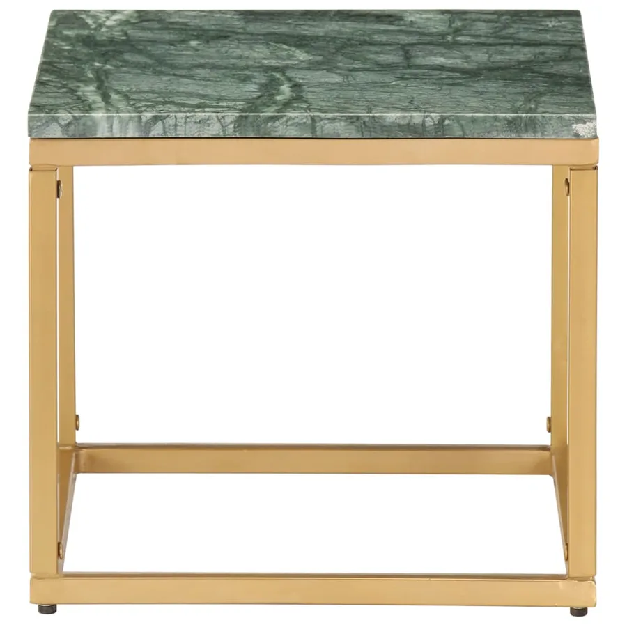 Table basse Vert 40x40x35 cm Pierre véritable et texture marbre - 2