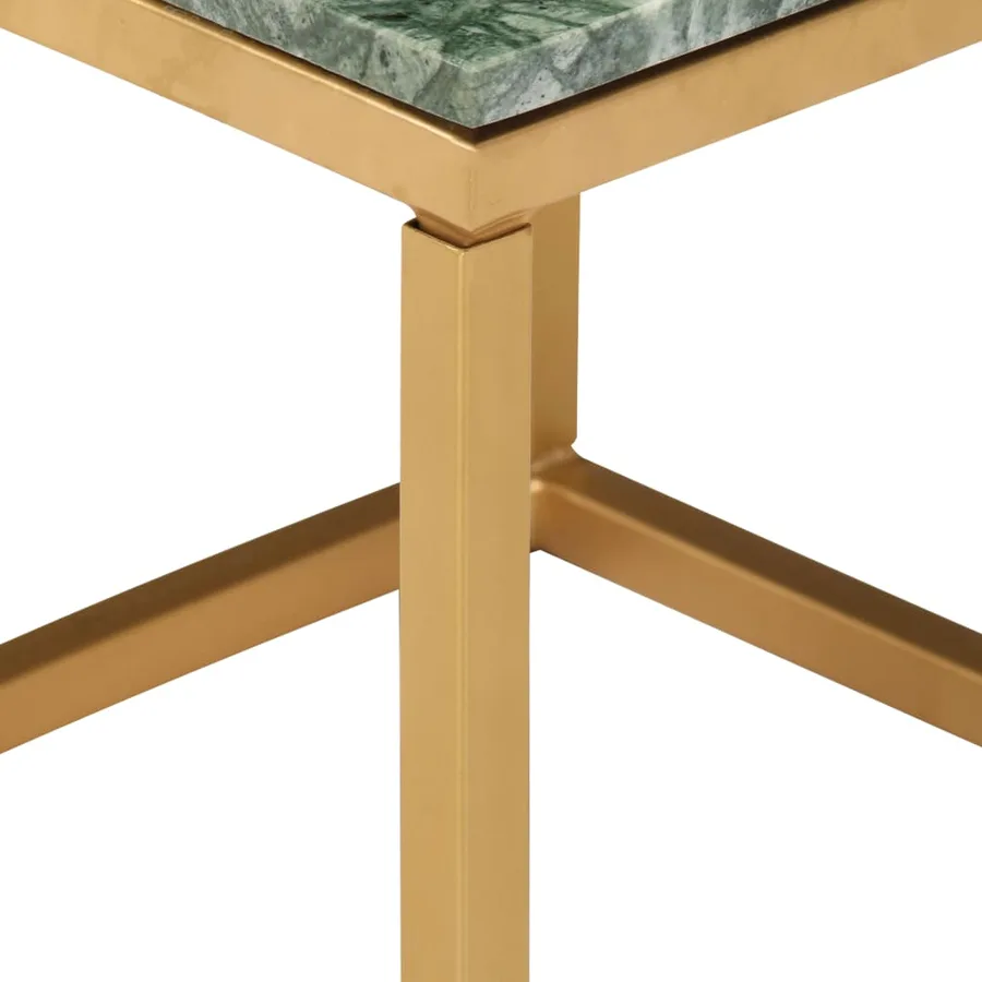 Table basse Vert 40x40x35 cm Pierre véritable et texture marbre - 3