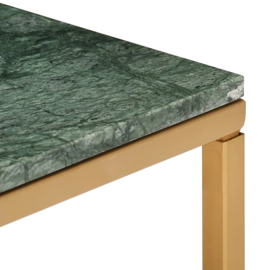 Table basse Vert 40x40x35 cm Pierre véritable et texture marbre - 4