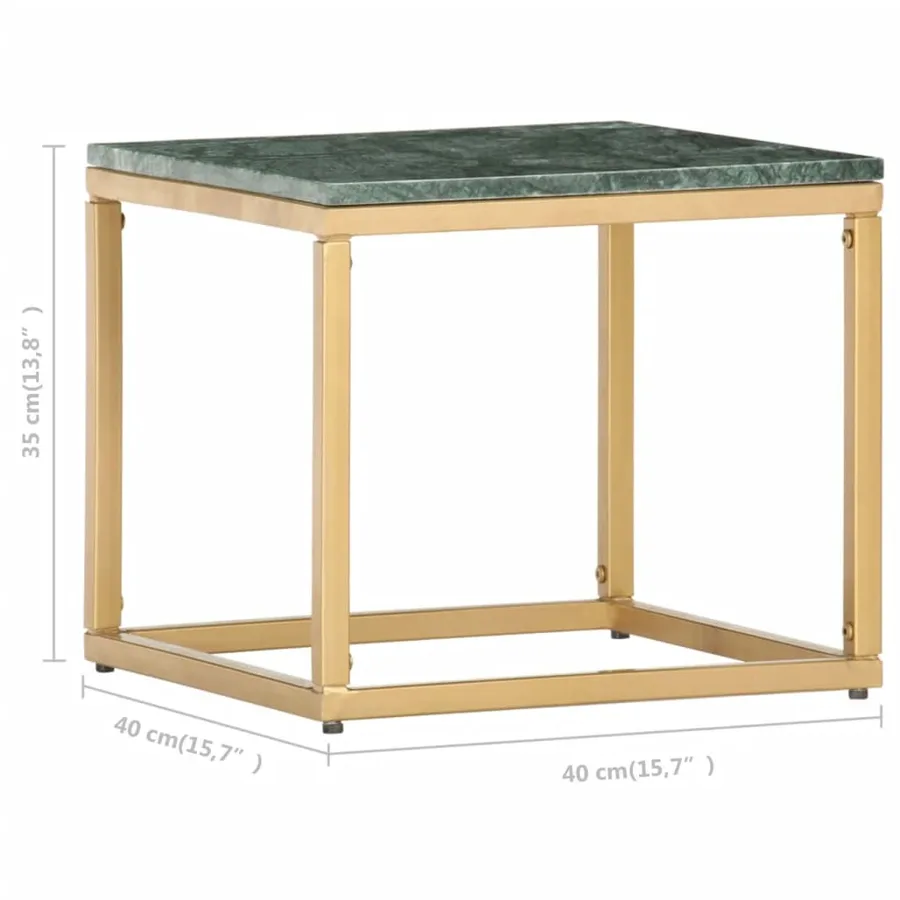 Table basse Vert 40x40x35 cm Pierre véritable et texture marbre - 6