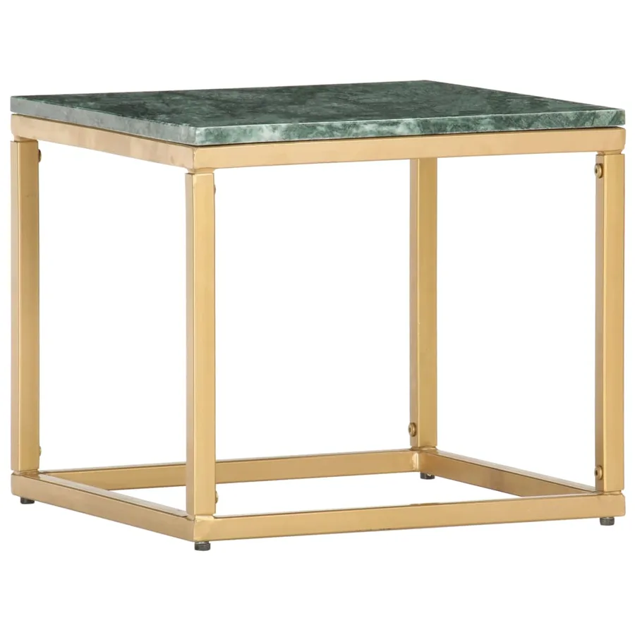 Table basse Vert 40x40x35 cm Pierre véritable et texture marbre - 7