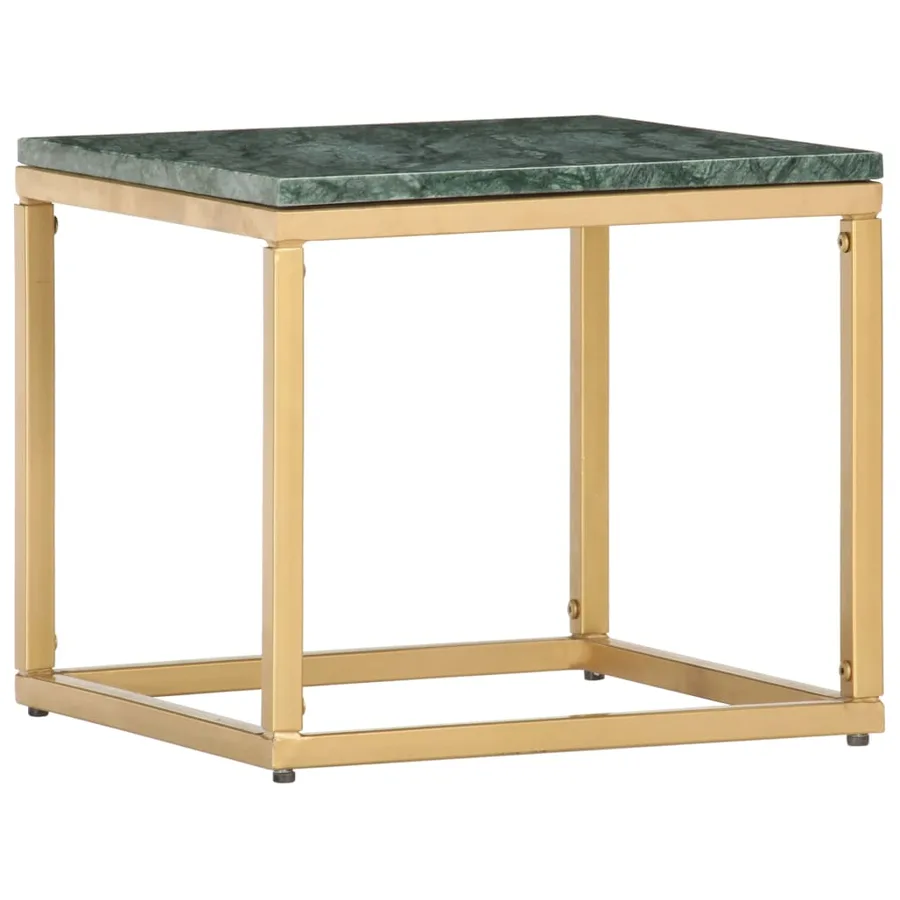 Table basse Vert 40x40x35 cm Pierre véritable et texture marbre - 8