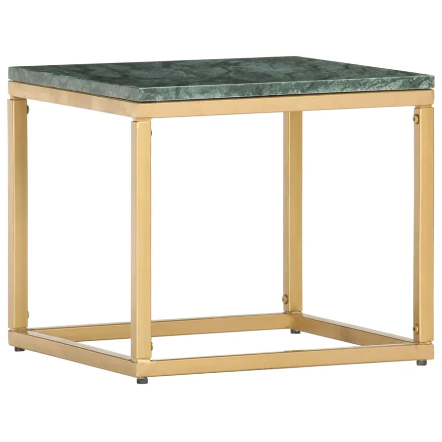 Table basse Vert 40x40x35 cm Pierre véritable et texture marbre - 9