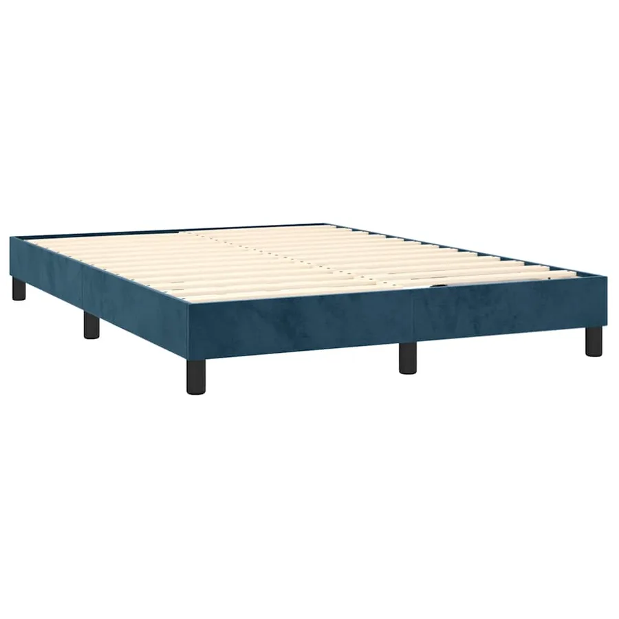 Sommier à lattes de lit et matelas Bleu foncé 140x200cm Velours - 4