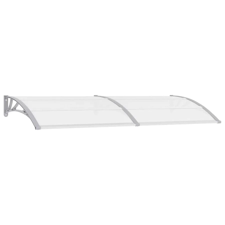 Auvent de porte Gris et transparent 240x75 cm PC - 2