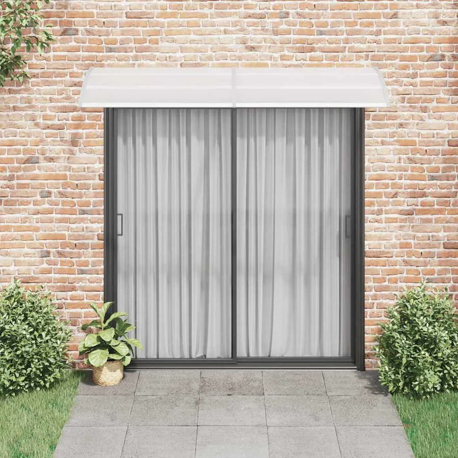 Auvent de porte Gris et transparent 240x75 cm PC - 3