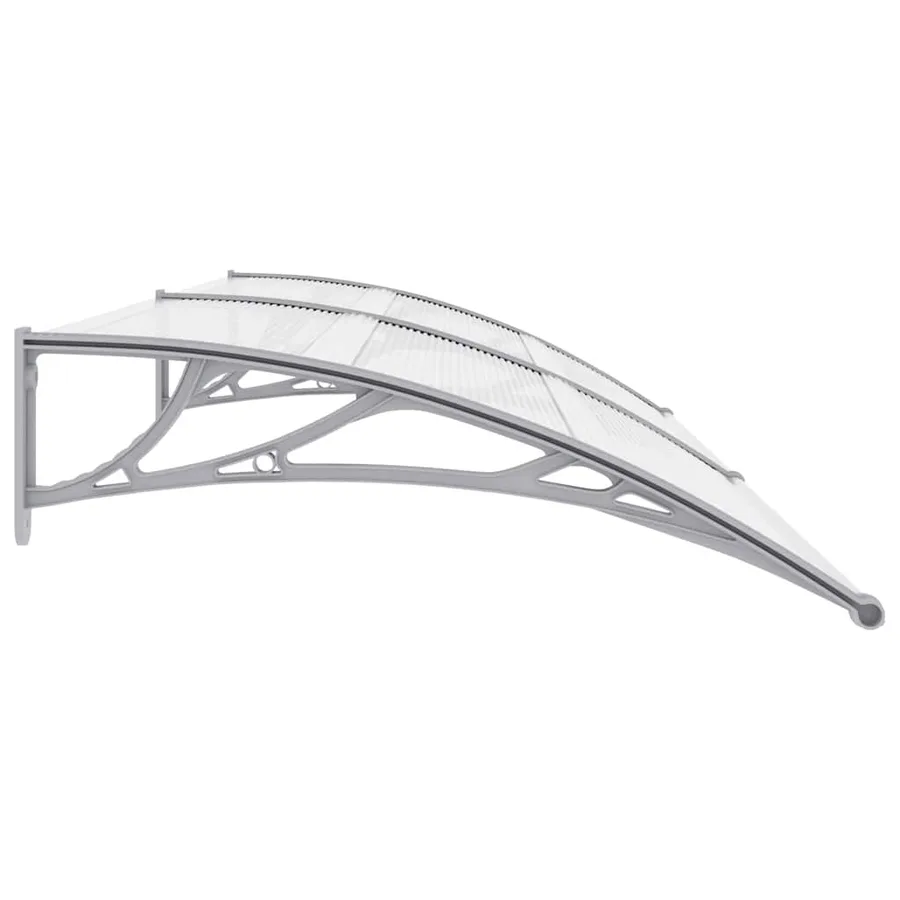 Auvent de porte Gris et transparent 240x75 cm PC - 5