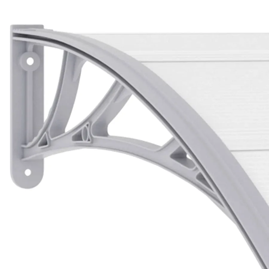 Auvent de porte Gris et transparent 240x75 cm PC - 6