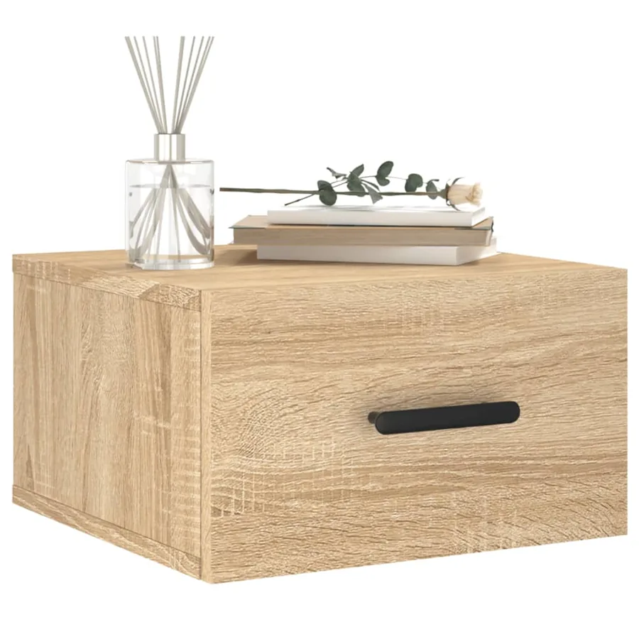 Table de chevet murale chêne sonoma 35x35x20 cm - 3