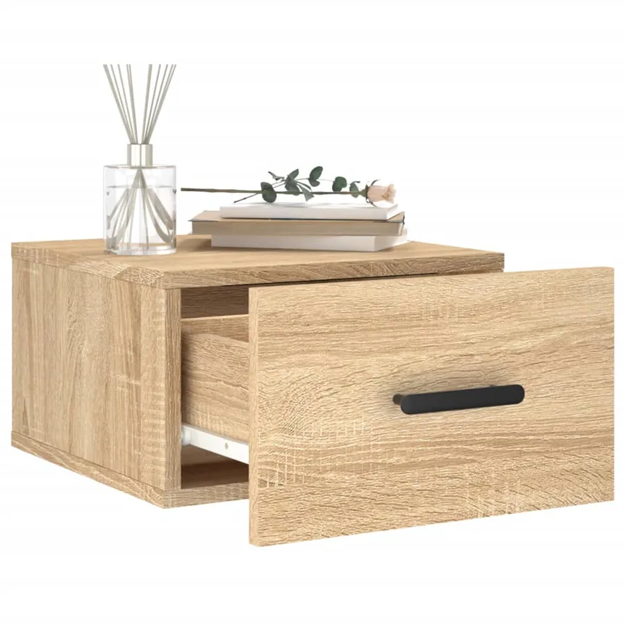 Table de chevet murale chêne sonoma 35x35x20 cm - 4
