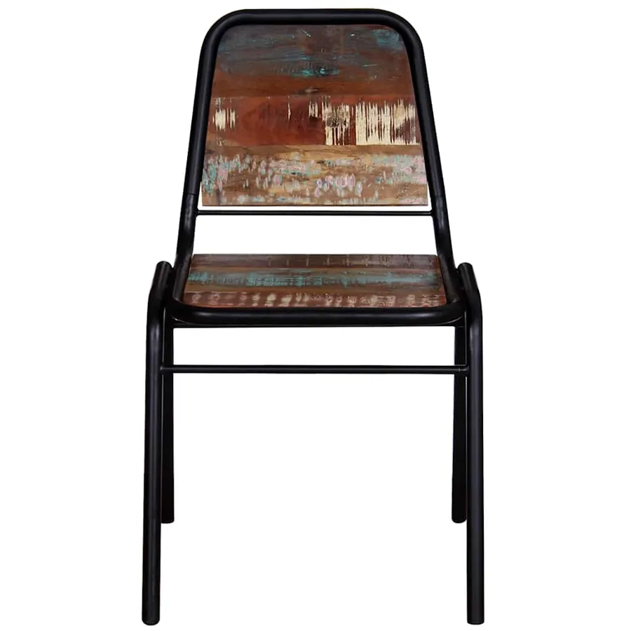 Chaises à manger lot de 6 bois de récupération solide - 3