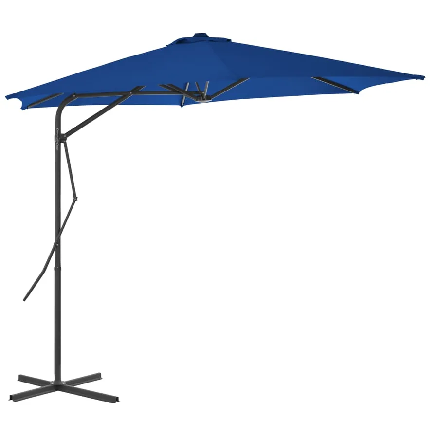 Parasol de jardin avec mât en acier bleu 300x230 cm - 2