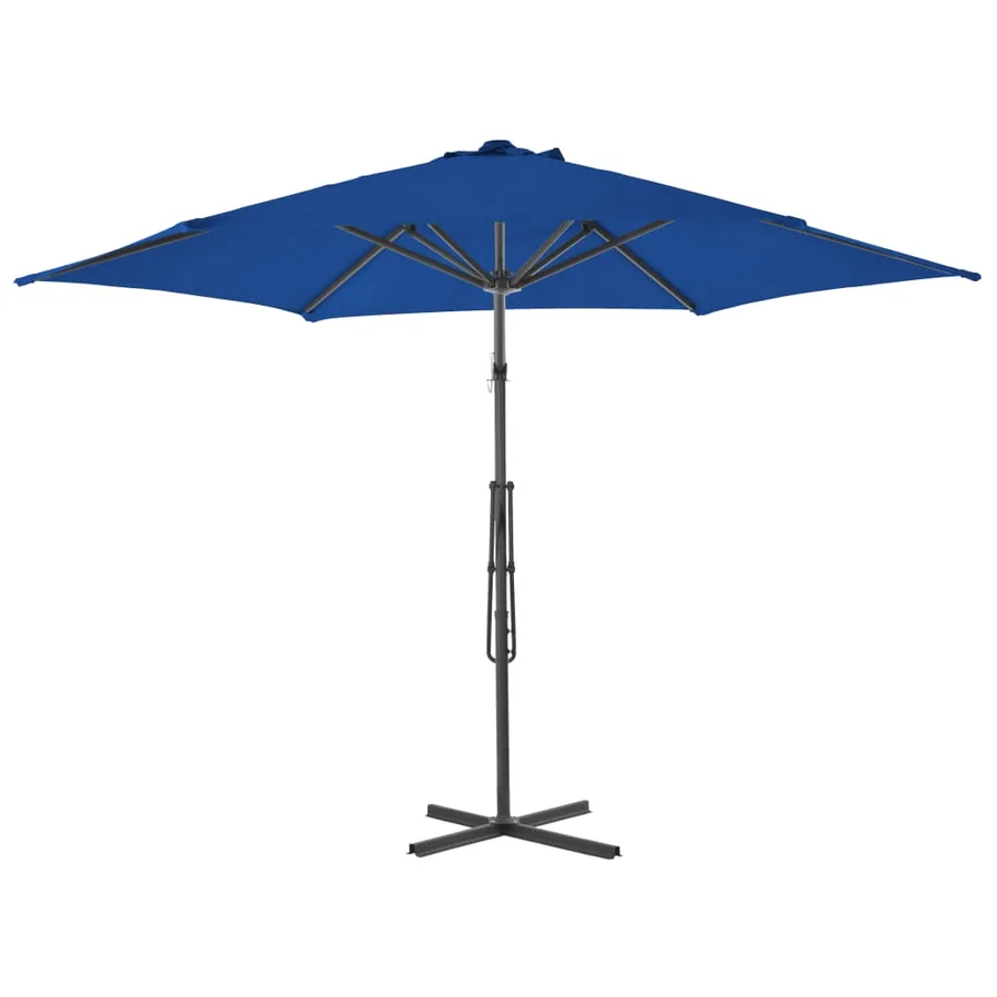 Parasol de jardin avec mât en acier bleu 300x230 cm - 3