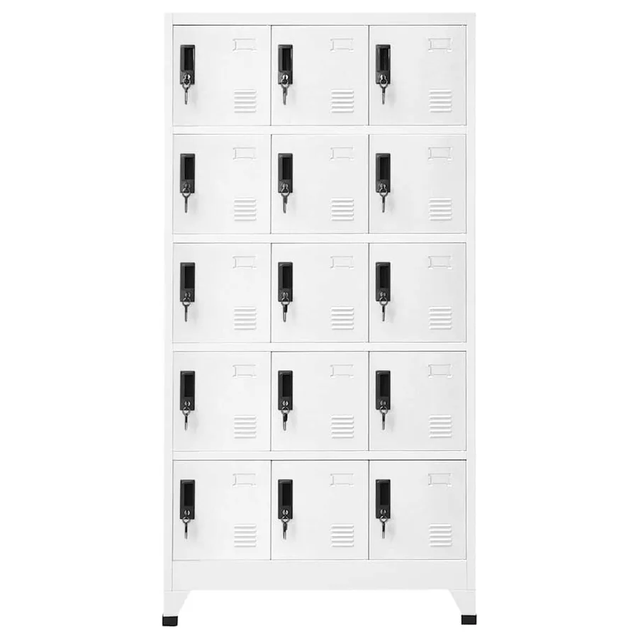 Armoire à casiers Blanc 90x40x180 cm Acier - 2