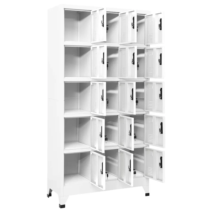 Armoire à casiers Blanc 90x40x180 cm Acier - 3