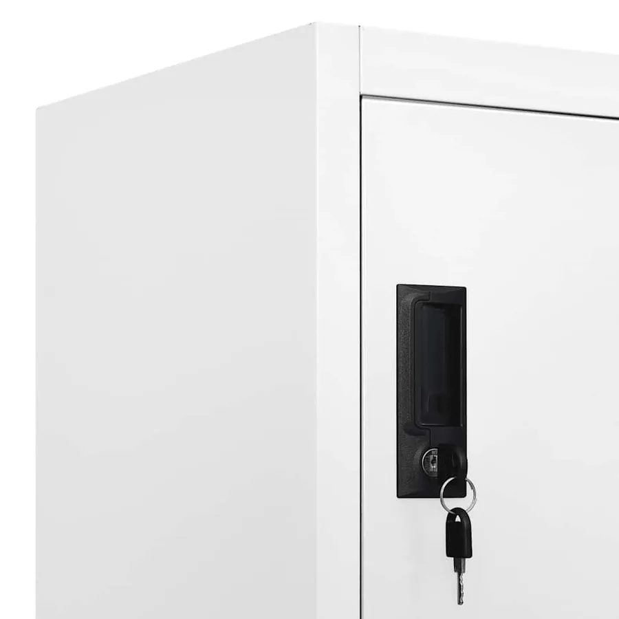 Armoire à casiers Blanc 90x40x180 cm Acier - 7