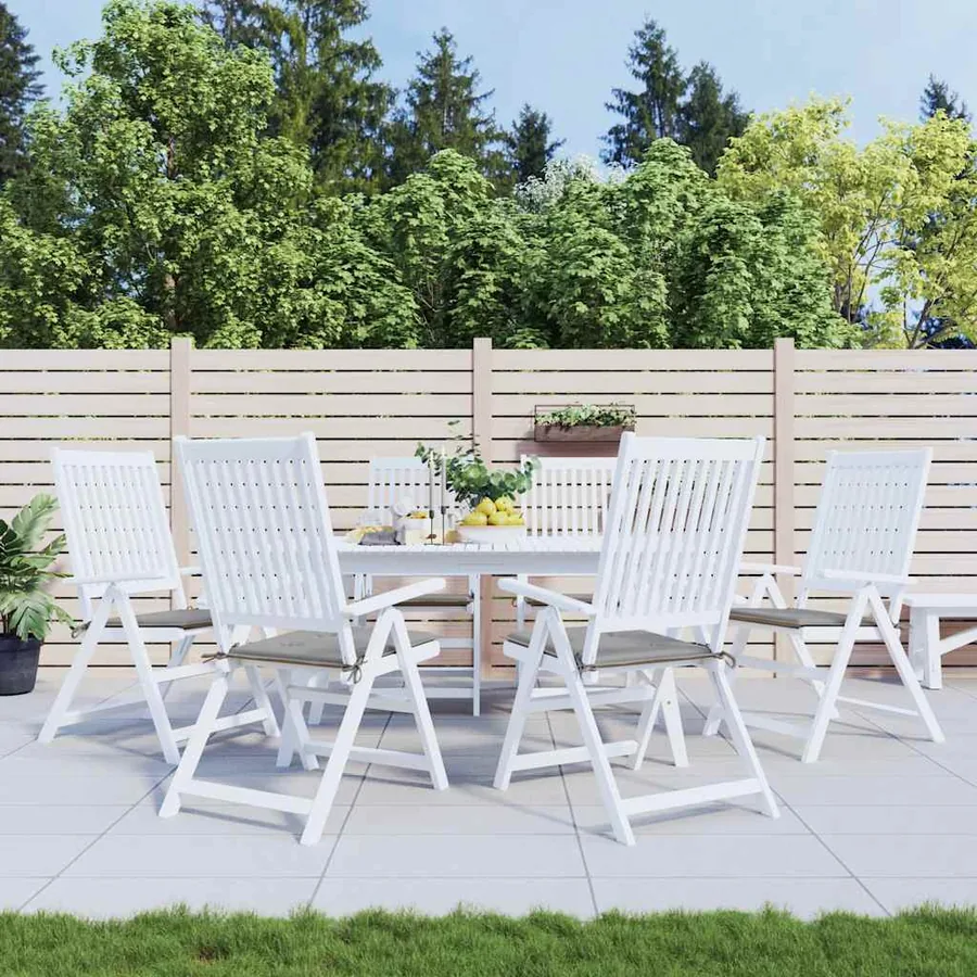 Coussins de chaise jardin lot de 6 gris 40x40x4 cm tissu oxford