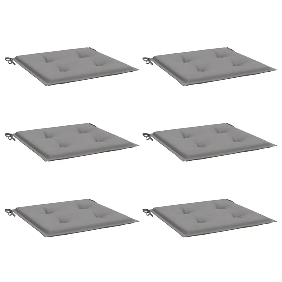 Coussins de chaise jardin lot de 6 gris 40x40x4 cm tissu oxford - 3