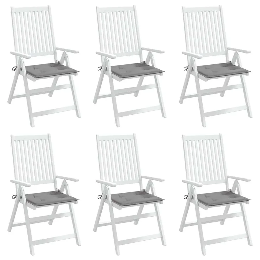 Coussins de chaise jardin lot de 6 gris 40x40x4 cm tissu oxford - 4