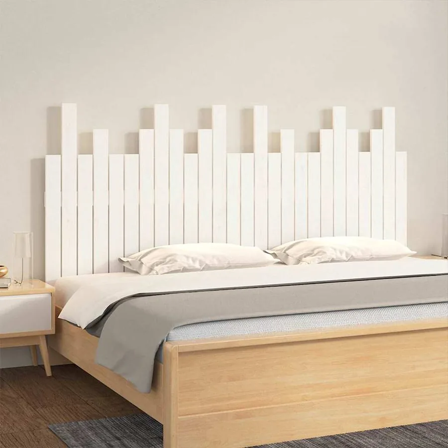 Tête de lit murale Blanc 166x3x80 cm Bois massif de pin