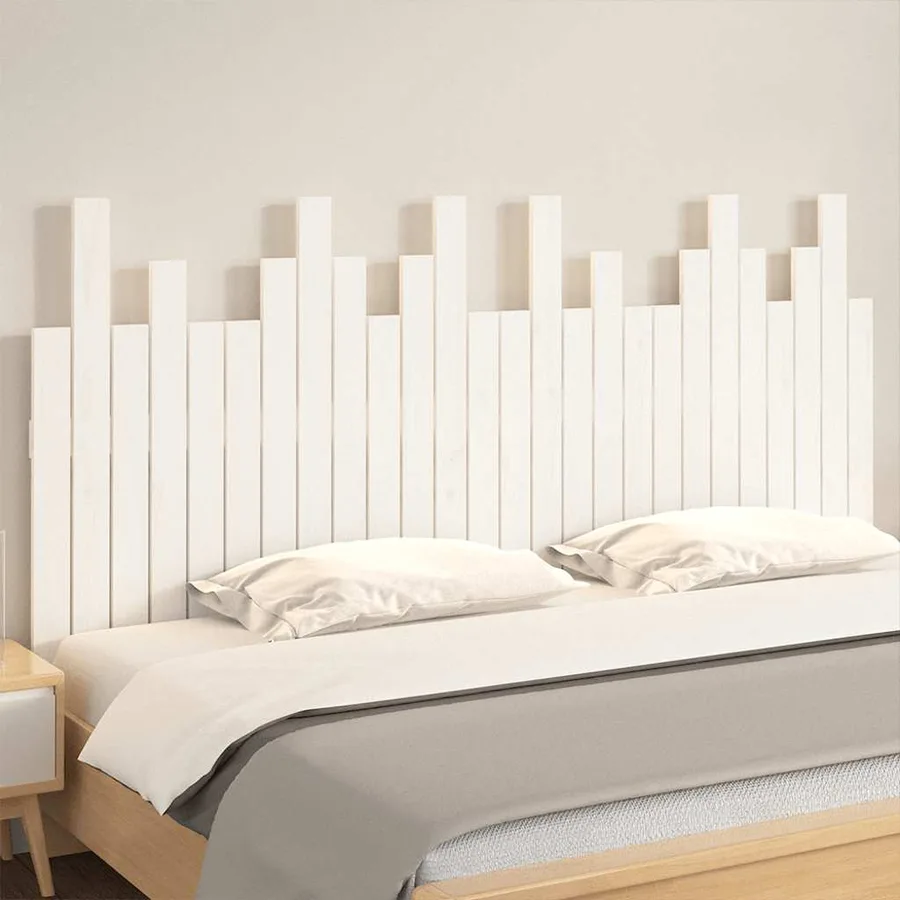 Tête de lit murale Blanc 166x3x80 cm Bois massif de pin - 3
