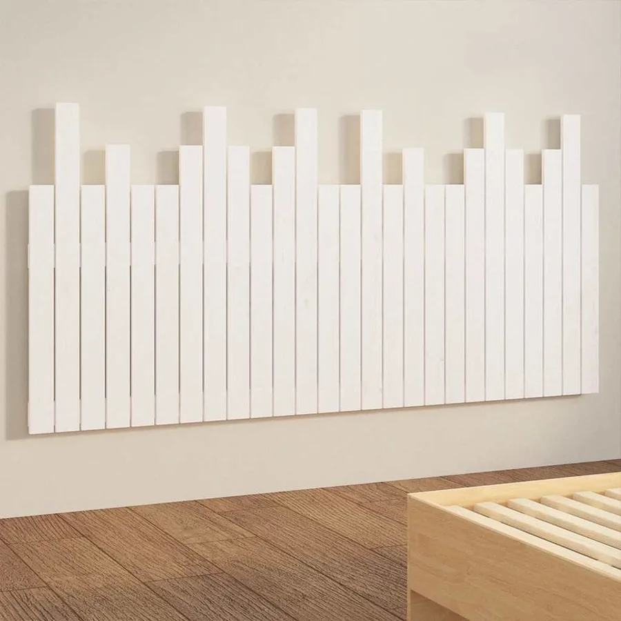 Tête de lit murale Blanc 166x3x80 cm Bois massif de pin - 4