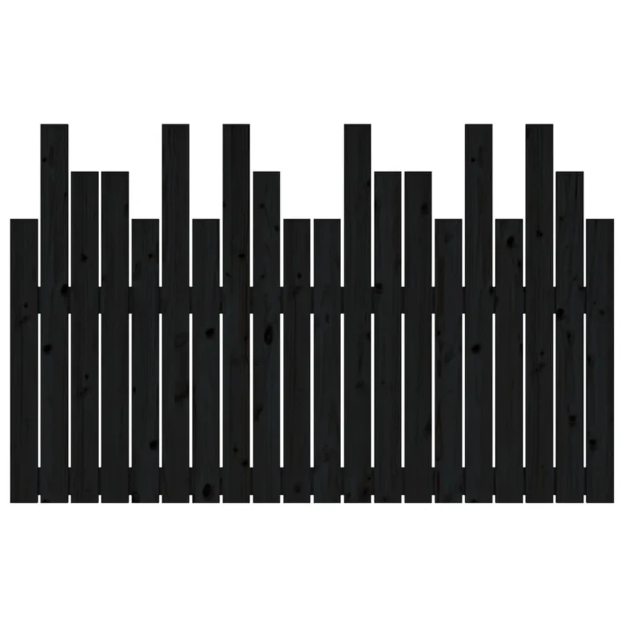 Tête de lit murale Noir 127,5x3x80 cm Bois massif de pin - 5