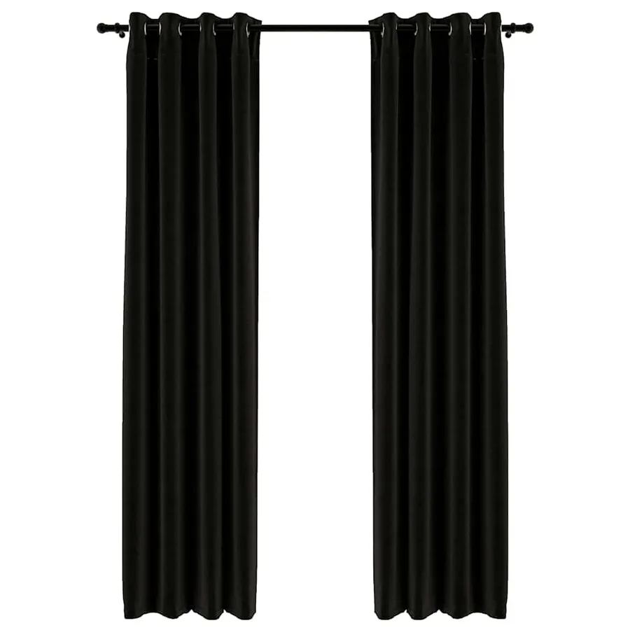 Rideaux occultants Aspect de lin 2 pcs Anthracite 140x245 cm - 2