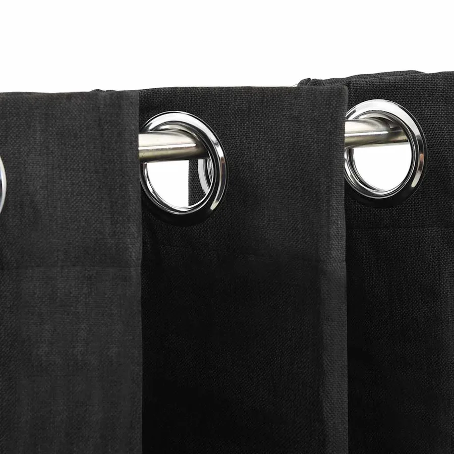 Rideaux occultants Aspect de lin 2 pcs Anthracite 140x245 cm - 3
