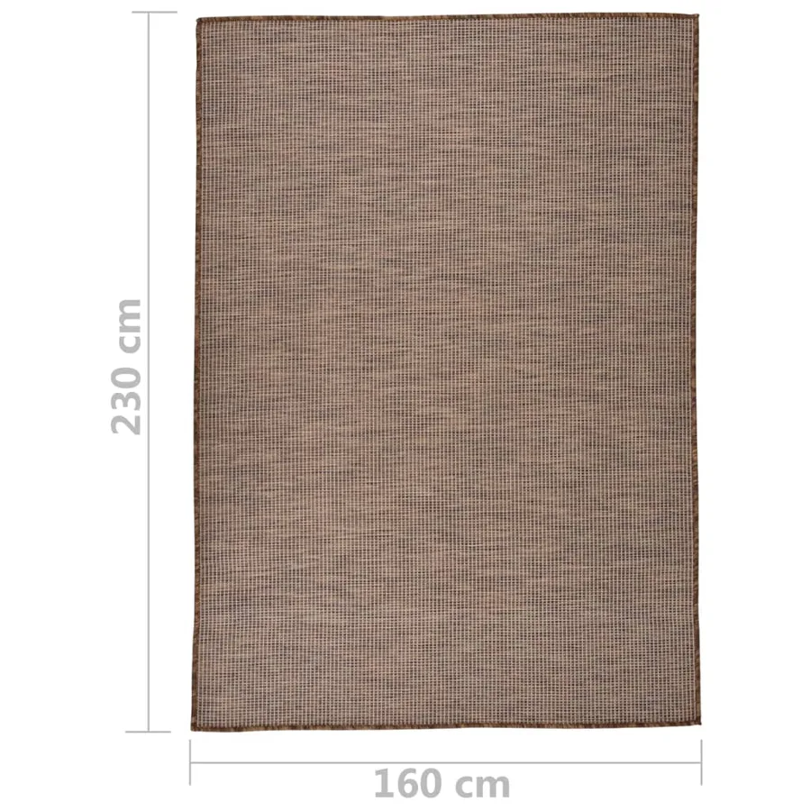 Tapis à tissage plat d'extérieur 160x230 cm Marron - 6