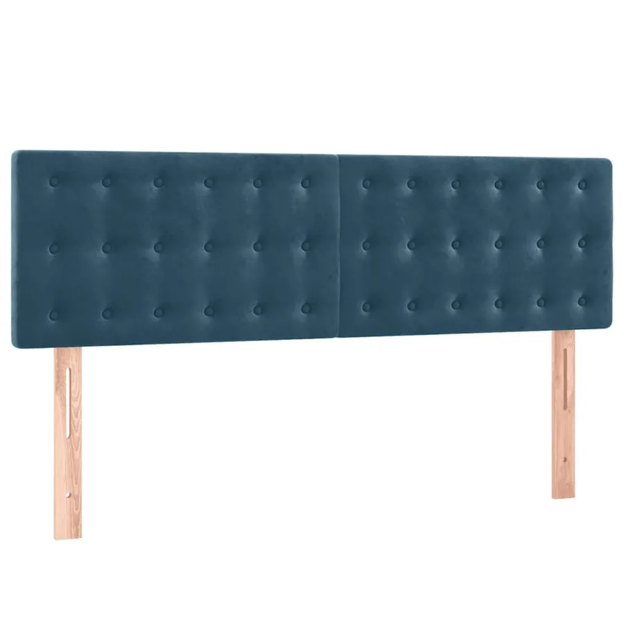 Sommier à lattes de lit matelas et LED Bleu foncé 140x200 cm - 7